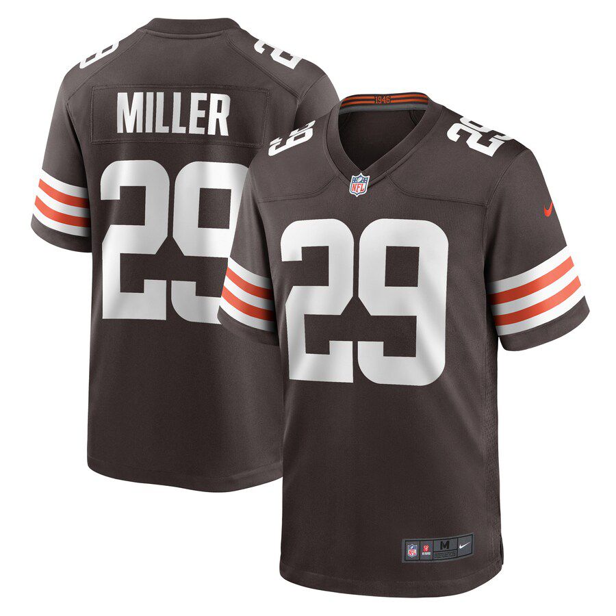 Men Cleveland Browns #29 Herb Miller Nike Brown Game Player NFL Jersey